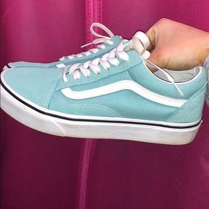 Super cute light teal old school vans!